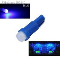 50Pcs Blue 12V Mini 3D T5 74 2721 LED Bulbs Super Bright COB Chips Lamp For Car Dashboard Instrument Lights Dome Lights