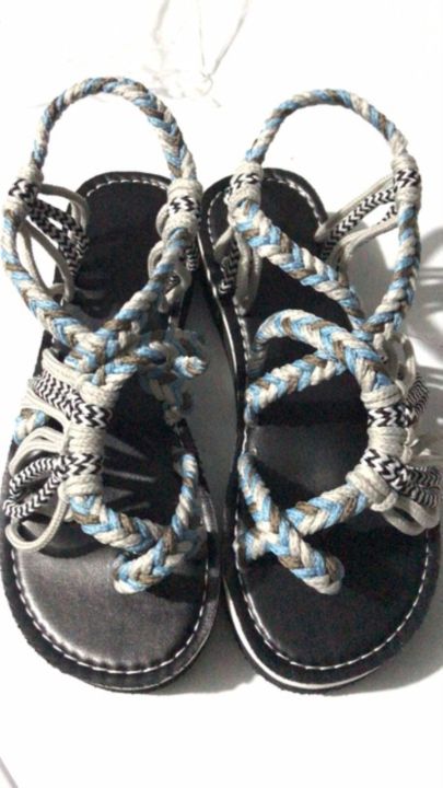 ขายดีที่สุด-ioztt2023-hot-sale-women-39-s-sandals-large-size-35-44-flat-shoes-rope-knot-beach-toe-colors-zapatos-de-mujer