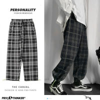 Privathinker Mens Plaid Casual Harem Pants Korean Man  Loose Ankle-Length Trousers Harajuku Streetwear New Male Clothing