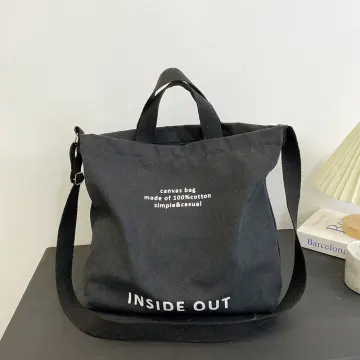 Korean Simple Lazy Style Shoulder Bag Literature Wash Canvas Bag Large  Capacity Crossbody Bag Shoulder Bag