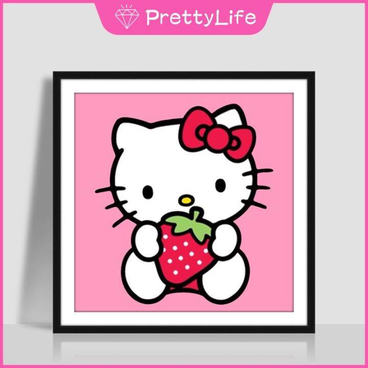 pl-5d-ภาพวาดเพชรใหม่เต็มเพชร-hellokitty-diy-เพชรเย็บปักถักร้อยภาพวาดตกแต่งปักครอสติคริสตัลจิตรกรรม30x30เซนติเมตรอะคริลิเพชรภาพจิตรกรรมฝาผนัง