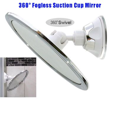 Fogless Makeup Mirror With Holder Suction Cup 360 Rotation Fogless Suction Cup Shower Shave Make Mirror-Best For Bathroom Travel