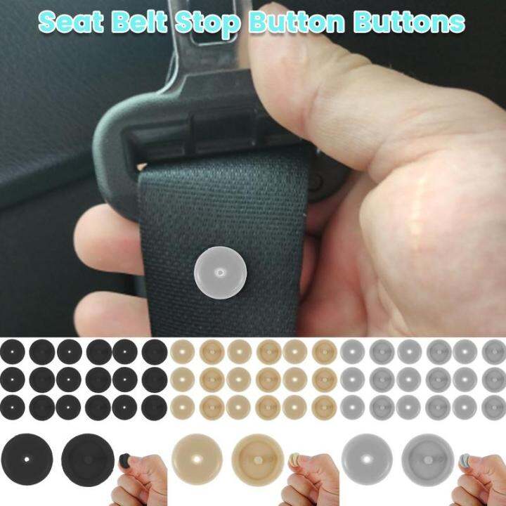 10 Sets Seat Belt Stop Button Plastic Prevent Seat Belt Buckle From