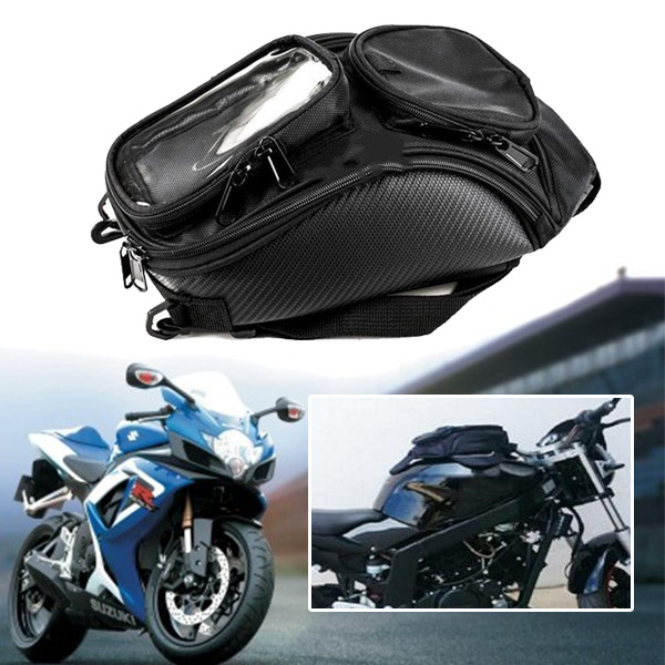 35x18x15cm Black Universal Motorcycle Motorbike Riding Strong Magnetic Saddlebag Backpack Waterproof Oil Fuel Tank Bag 