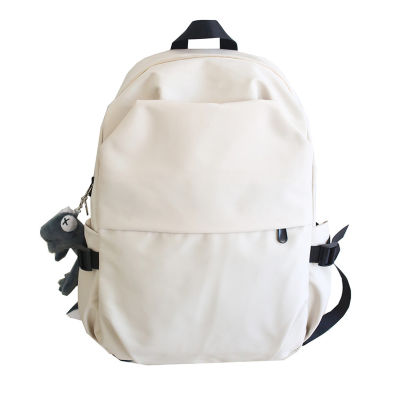 HOCODO Women Solid Color Casual Nylon Backpack Female Schoolbag Simple Student Shoulder Bag Unisex Laptop Rucksack Travel Bag