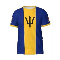 หมายเลขชื่อที่กำหนดเอง Barbados Flag Badge เสื้อยืด 3D เสื้อผ้าผู้ชายเสื้อยืดผู้หญิงเสื้อฟุตบอลแฟนของขวัญเสื้อยืด