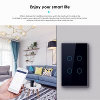 ZZOOI EU US Tuya Wifi Smart Wall Switch With Glass Panel Touch Sensor Light Switch Work With Smartlife Alexa  Home Alice Yandex