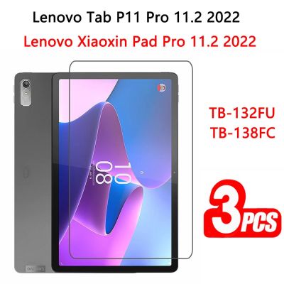 《Bottles electron》 Lenovo กระจกนิรภัยสำหรับ Xiaoxin Pro Tab P11 Pro 11.2 2022 TB-132FU TB-138FC ฟิล์มปกป้องหน้าจอป้องกันแท็บเล็ตกันรอยขีดข่วน