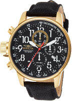 Invicta Mens 1515 I "Force Collection" 18k Gold Ion-Plated Stainless Steel and Black Cloth Watch