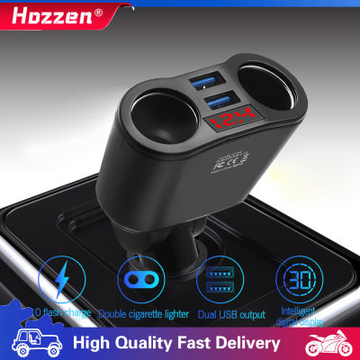 Hozzen ที่ชาร์จในรถยนต์3.1A USB,ที่ชาร์จรถยนต์พร้อมช่องเสียบ USB คู่ระบบไฟ LED 90W