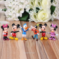 6ชิ้นเซ็ต ตัวเลข Donald Duck Goofy เค้กตกแต่ง PVC อะนิเมะตัวเลขเด็กวันเกิด Party Gift