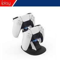 Original Iplay HBP-256 Fast แท่นชาร์จพร้อมสายชาร์จ USB สำหรับ PS5 Gamepad Docking Station P5 Controller Dual Seat Charger P5ไร้สายเกม Handle Double Charging Stand พร้อมไฟ Led Joypad สถานีชาร์จ