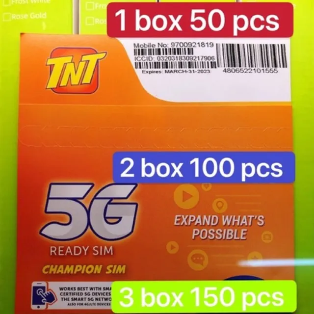 5G TNT SIM fresh and sealed(1 box 50 pcs) | Lazada PH