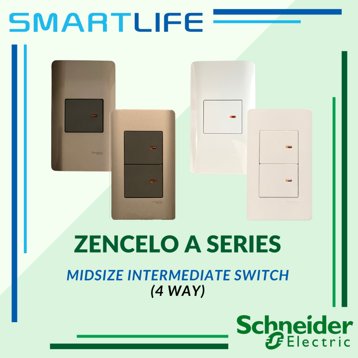 Schneider Zencelo A 2"x4" 16A 1 or 2 Gang Intermediate (4 Way) Midsize