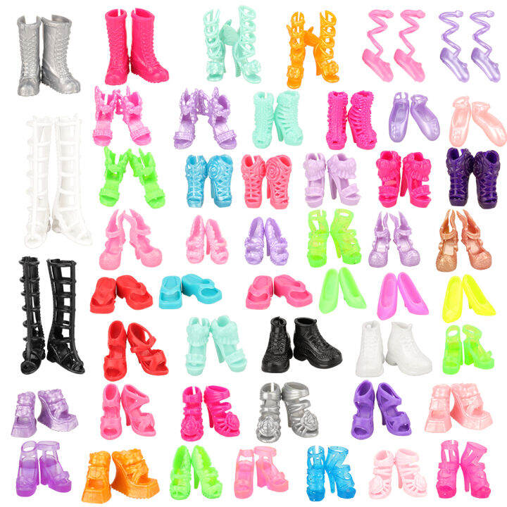 doll-clothes-accessories-for-barbie-49-items-7-dress-3-coat-pants-2-swimsuit-10-shoes-10-hangers-17-miniature-kids-toys