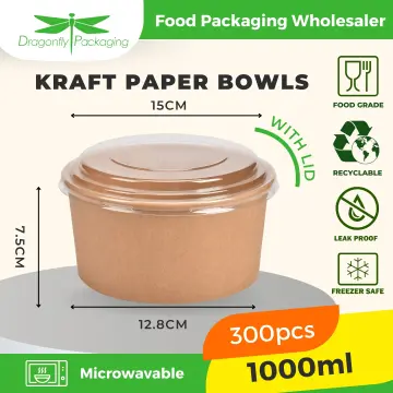 50Pcs 8 Ounce Kraft Paper Soup Cup Disposable Meal Prep Containers