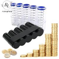 RONGLA กล่องเก็บเหรียญโปร่งใสกล่องใส่เงินเก็บเหรียญที่สร้างสรรค์กล่องกระเป๋าใส่ของเหรียญยูโรเก็บเหรียญ