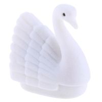 Flocking Swan Shaped Ring Earring Necklace Jewelry Display Gift Box Organizer Case