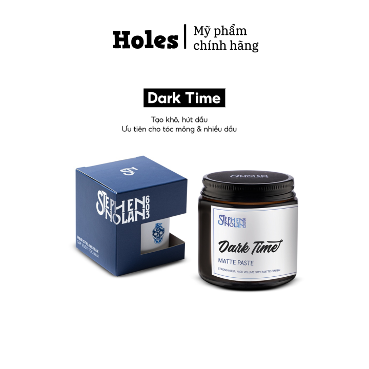 Sáp vuốt tóc Dark Time Matte Paste là sản phẩm lý tưởng cho những ai yêu thích kiểu tóc \'rắn chắc\'. Với độ bóng tối và độ giữ nếp lâu, bạn có thể tạo ra kiểu tóc mà bạn thích mà không phải lo lắng về độ bền của nó. Cùng xem hình ảnh để cảm nhận sự độc đáo của sáp vuốt tóc Dark Time Matte Paste!