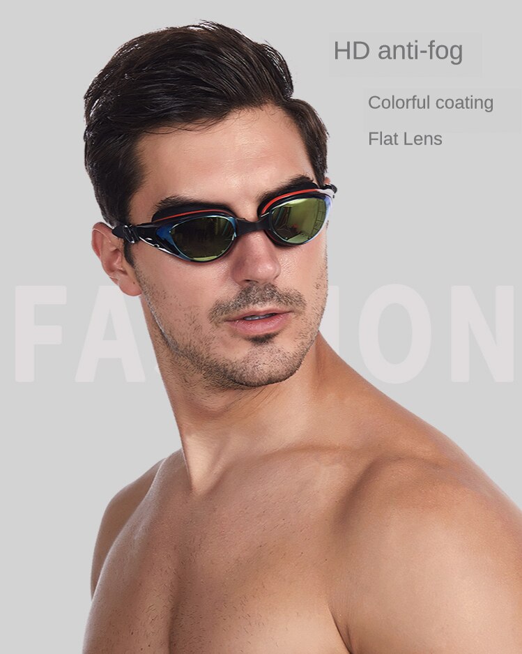 Swim Kit Goggle Myopic Len Glasses Anti Fog Ear Plug Nose Clip Cap 150°-900° New 