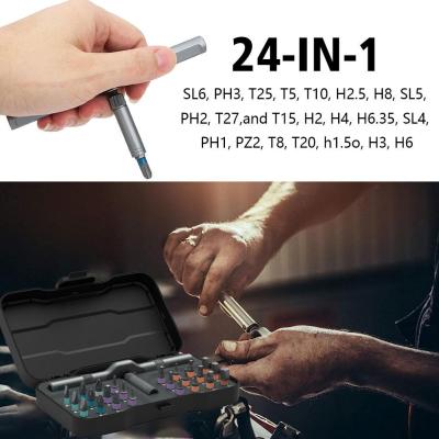 24 In 1 Multifinctional Ratchet Screwdriver Set S2 Tools Wrench Bit Magnetic Household Maintenance H0U6