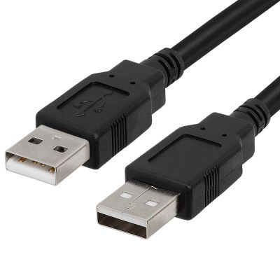 [HOT RUXMMMLHJ 566] สายพ่วงคอมพิวเตอร์ USB คู่0.5ม. USB 2.0ประเภทตัวผู้ไปยังความเร็วสูงสายเคเบิลตัวผู้เคเบิลสายข้อมูลสีดำ480 Mbps