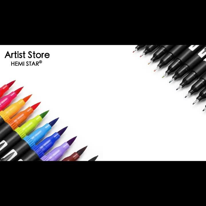 Nicecho Art Markers Dual Brush Pens 60 Artist Coloring Marker Fine