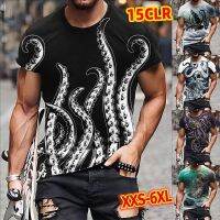 2023 NEWOctopus Tentacle 3D พิมพ์เสื้อยืดออกแบบสร้างสรรค์ในผู้ชายขนาดบวก XXS-6XL O Versize