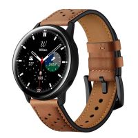 ∋✁ สายหนังสำหรับ Samsung Galaxy Watch 5 Pro ผู้ชาย/ผู้หญิง Breathable สำหรับ Galaxy Watch 4 40 มม.44 มม.46 มม.4 2 มม.