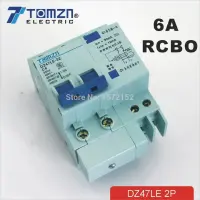 Dz47le เบรกเกอร์กระแสไฟตกค้าง2P 6a 230V ~ 50Hz/60Hz ที่มีกระแสเกินและป้องกันการรั่วซึม Rcbo