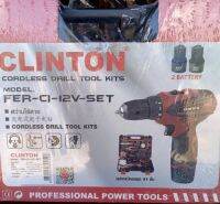 Clinton สว่านไร้สาย 12V แบตลิเธียมไอออน รุ่นFER-CI-12V-SET