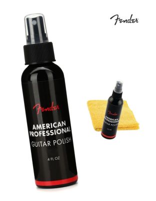 Fender American Professional Guitar Polish &amp; Cloth น้ำยาเช็ดทำความสะอาดกีตาร์ น้ำยาเช็ดกีตาร์ ขนาด 118 มล. ของแท้ 100% รุ่นปี 2021 + แถมฟรีผ้าเช็ด ** Made in USA **