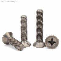 ▬♘℗ 2/5Pcs M1.6 M2 M2.5 M3 M4 M5 M6 M8 TA2 Pure Titanium Gr2 GB819 Cross Phillips Flat Countersunk Head Screw Bolt Length 3-50mm