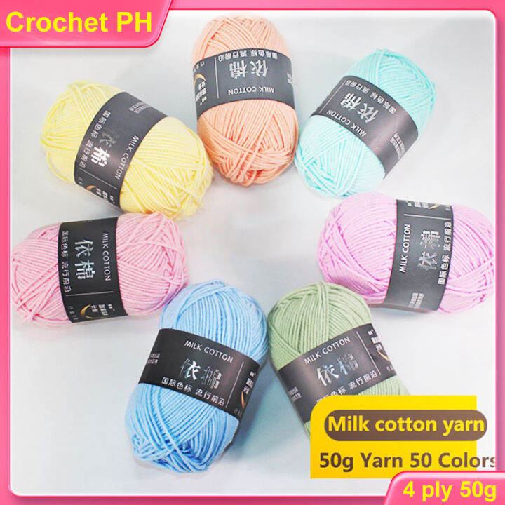 Yarn for crochet 4Ply 50g milk cotton indophil monaco yarns Knitting