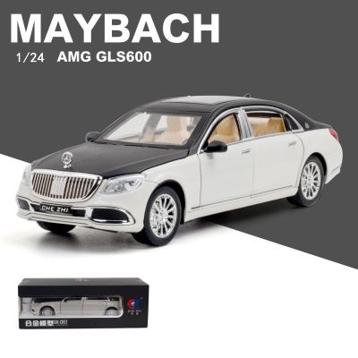 ₪❐❂ jiozpdn055186 1:24 carro de brinquedo maybach s600 estendido edição liga diecasts veículos modelo luz som brinquedos para crianças