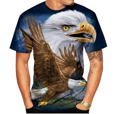 Amerikaanse De Eagle 3มิติเสื้อยืดพิมพ์ลาย Zomer Klassieke Toevallo Hals Korte Mouw Mode Losse 5XL 6XL Kleding