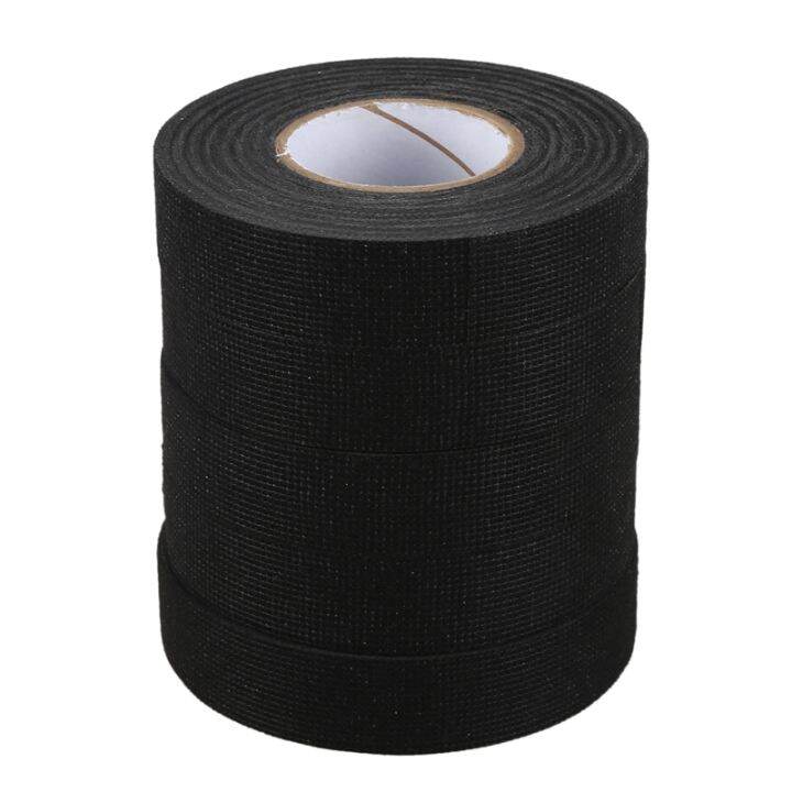 5pc-heat-resistant-wiring-harness-tape-looms-wiring-harness-cloth-fabric-tape-adhesive-cable-protection-19mm-x-15m