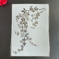 A4 size Leaves DIY Stencils Wall Painting Scrapbook Coloring Embossing Album Decorative Paper Card Template cake 29 *21cm Rulers  Stencils