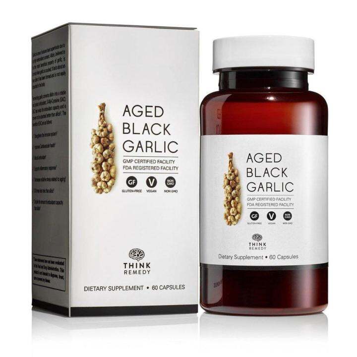 Aged Black Garlic Capsules Garlic Pills for High Blood Pressure and Cholesterol Support 60