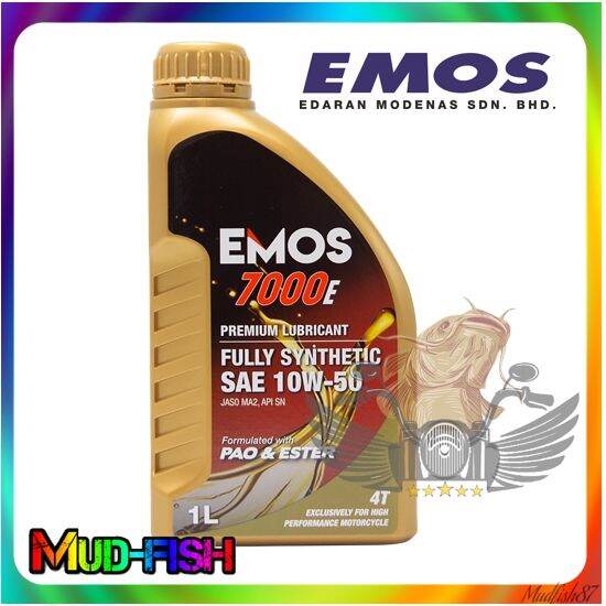 MODENAS EMOS 7000E FULLY SYNTHETIC 4T 10W50 With PAO Ester (1L) | Lazada