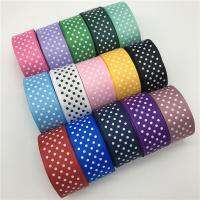 【hot】！ 5yards 1inch 25mm Grosgrain Printing Dot Hair Bow Wedding Decoration Wrapping