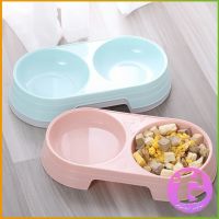 ชามข้าวแมว ชามข้าวหมา แบบ 2 หลุม 2 Size ชามใส่น้ำ และอาหาร Pet bowl