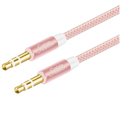 Aux Power Cable Extension Cord Male to Male Auxiliary Audio Stereo Cable Compatible with Car iPods  iPhones &amp; More Rose Gold Cables