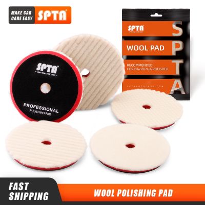 (Bulk Sale) SPTA 3/5/6 Inch 80/125/150mm Japanese Wool Pad Compound Cutting for Dual Action RO Polisher Polishing