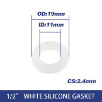 แหวนท่อน้ำ Ptfe ปะเก็นแหวนหัวฉีดท่อ1/2 "1" ยางแบนปิดผนึก3/4 "ยางซิลิโคน Ring20Pcs สำหรับอาบน้ำสีดำสีขาว (Wsilicon (11X19X2.4)_ 20ชิ้น)