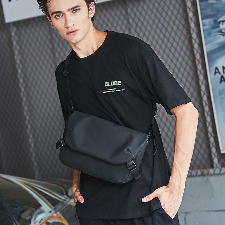 Outdoor Casual Fashion Men Sling Bag PU Leather Shoulder Messenger Bag Beg  Silang Lelaki Perempuan (SL-076)