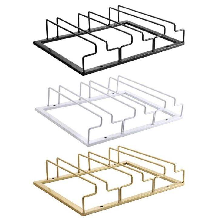{MENGHONG} 3 Rows Hanging Wine Glass Holder Inverted Metal Shelf Under