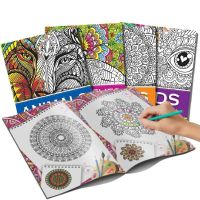 QUENAIS Mandala สมุดภาพระบายสีภาษาอังกฤษภาพวาดด้วยมือรูปดอกลูกผีเสื้อของขวัญเด็ก