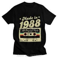 Made In 1988 All Original Parts T เสื้อผู้ชายผ้าฝ้าย100 เสื้อยืดกราฟิก Tshirt แขนสั้น33ปี33th วันเกิด Tee Top คุณภาพดีเสื้อยืดผู้ชาย