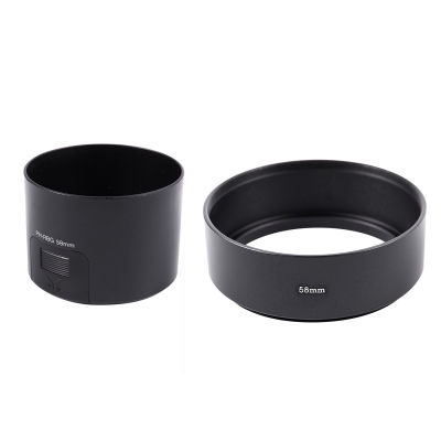 2 Pcs Black Lens Hood: 1 Pcs PH-RBG 58Mm Lens Hood, for Pentax SMCP-DA 55-300Mm F/4-5.8 ED & 1 Pcs 58Mm Mount Standard Metal Lens Hood for Canon Nikon Pentax Sony Olympus